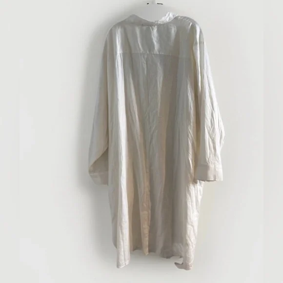 Universal Standard Sea Side Button-Up Shirt Dress Linen Blend Boho  XL 14-16 - Picture 6 of 10